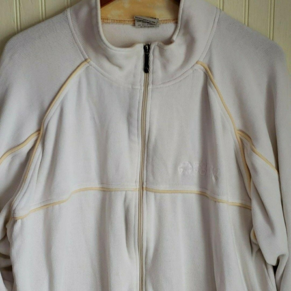 Southpole Sweatshirt Mens XL White Full Zip Mock Neck‎ Knit Logo Pockets Jacket